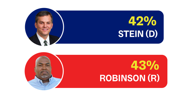 STEIN: 42% | ROBINSON: 43%