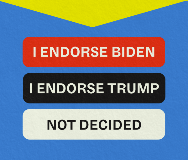 I ENDORSE BIDEN - I ENDORSE TRUMP - NOT DECIDED