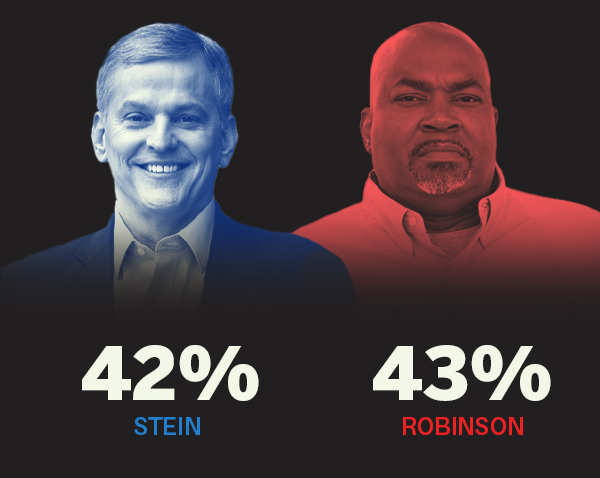 Stein: 42% // Robinson: 43%