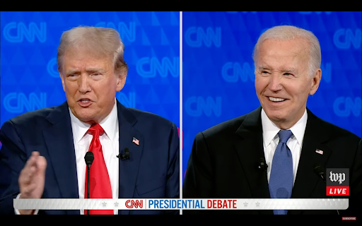 President Biden and President Trump at the debate last night