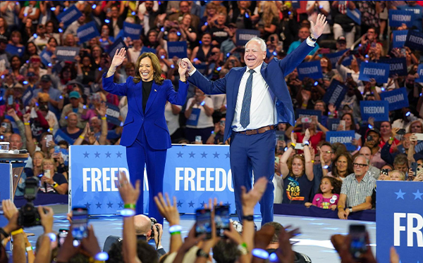 Vice President Kamala Harris and Gov. Tim Walz