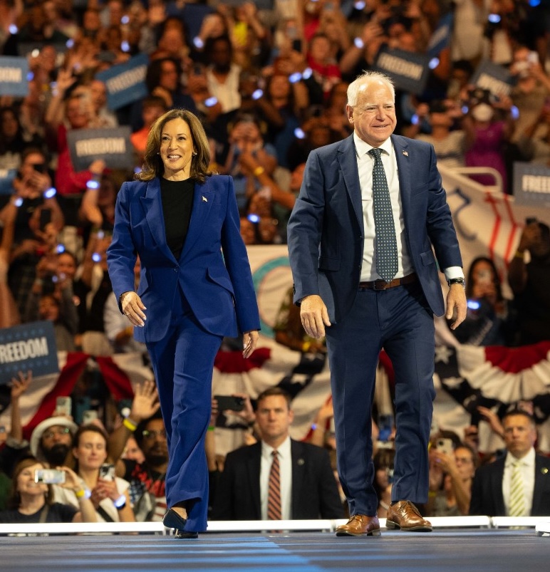 Kamala Harris and Tim Walz