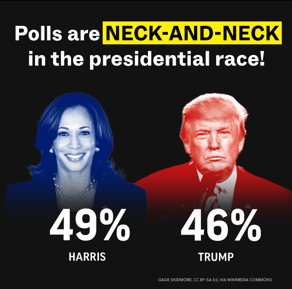 Polls are NECK-AND-NECK in the presidential race!