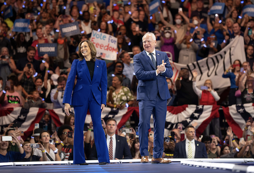 Kamala Harris and Tim Walz