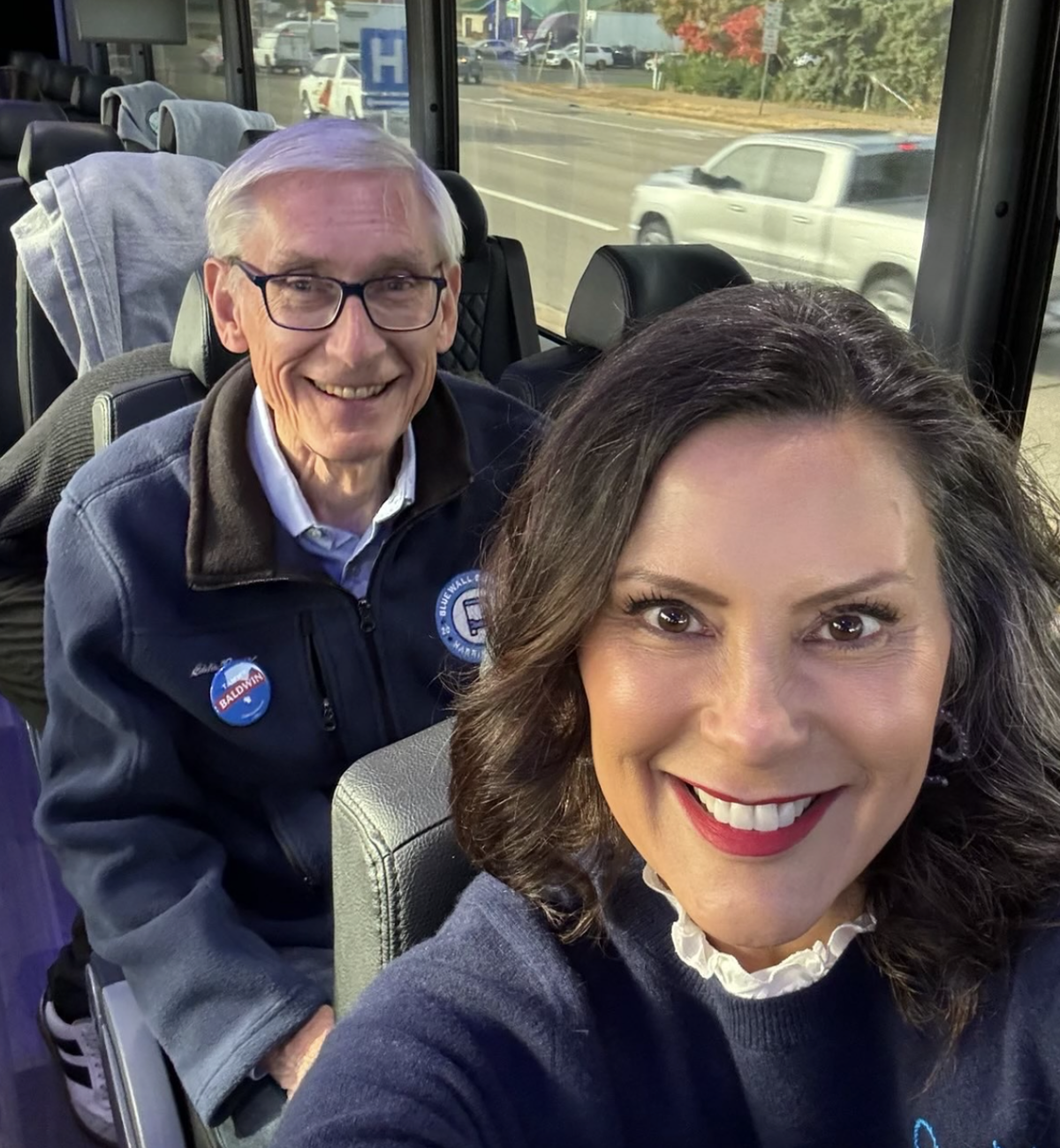 Tony Evers and Gretchen Whitmer