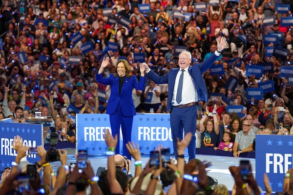 Kamala Harris and Tim Walz