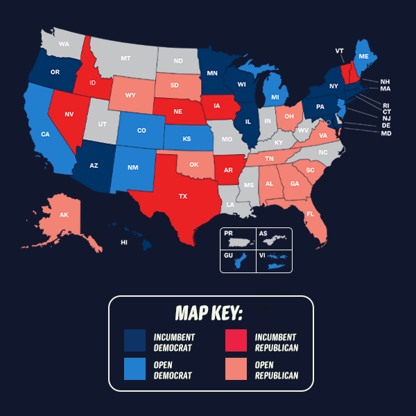 MAP OF GOV RACES