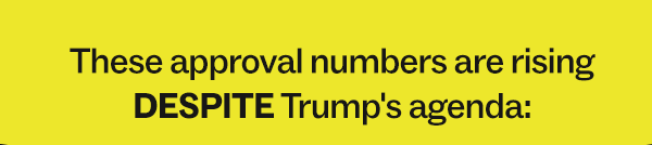 These approval numbers are rising DESPITE Trump's agenda: