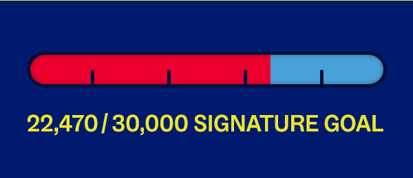 22,470 / 30,000 signature goal