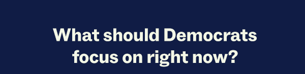 What should Democrats focus on right now?