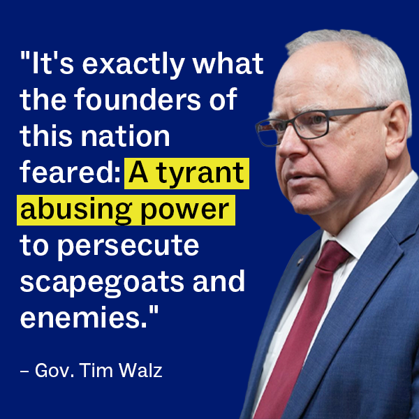 "It's exactly what the founders of this nation feared: A tyrant, abusing power to persecute scapegoats and enemies."