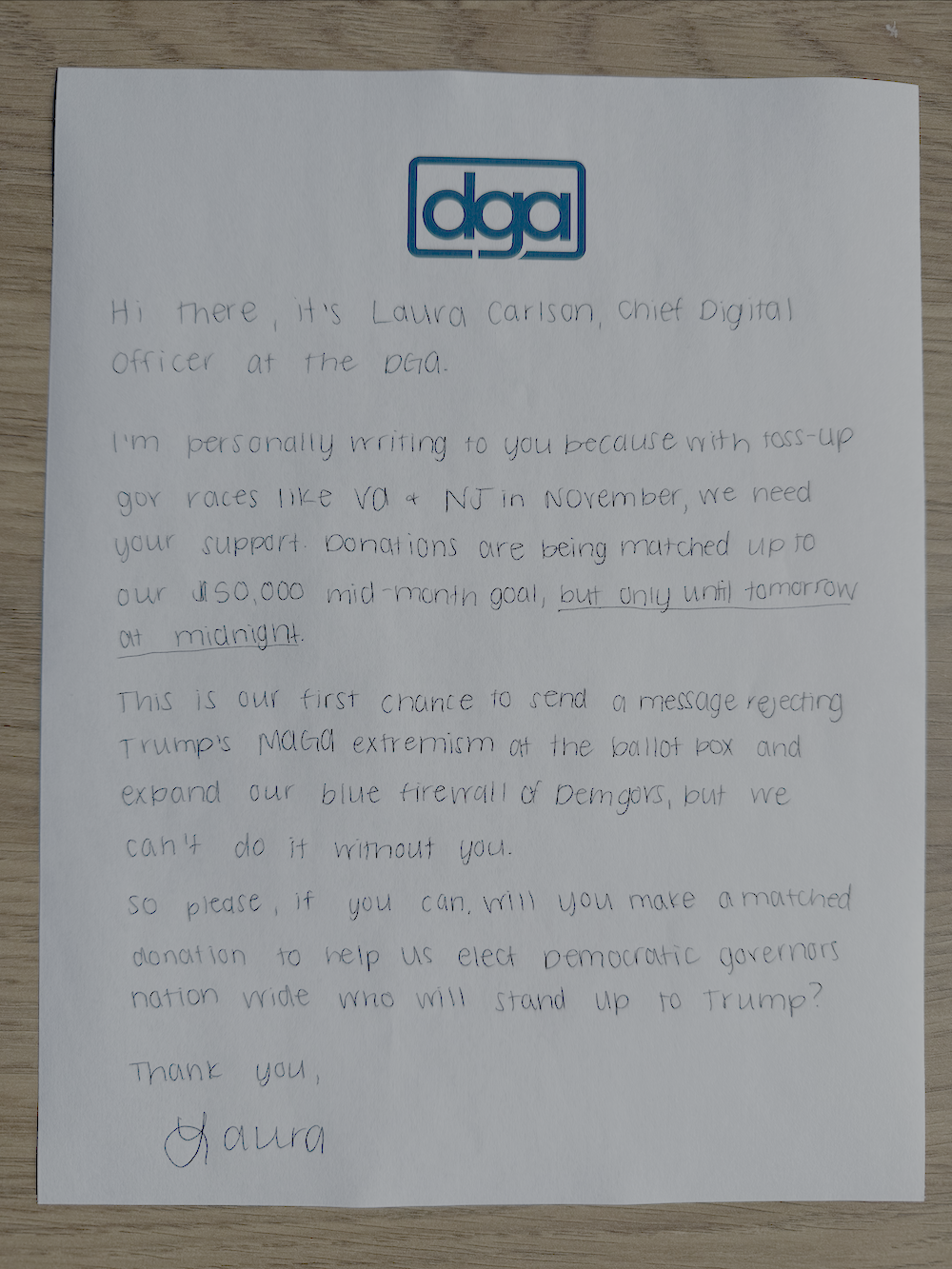 Message from Laura