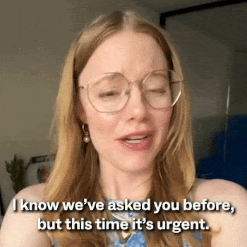 "I know we've asked you before, but this time it's urgent" - Laura Carlson
