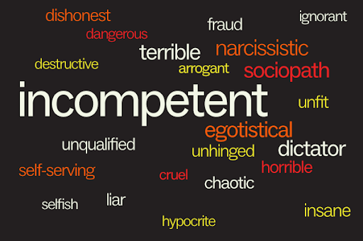 dishonest dangerous destructive fraud ignorant terrible narcissistic arrogant sociopath incompetent unqualified unfit egotistical unhinged dictator horrible self-serving cruel chaotic selfish liar hypocrite insane dishonest dangerous destructive fraud ignorant terrible narcissistic arrogant sociopath incompetent unqualified unfit egotistical unhinged dictator horrible self-serving cruel chaotic selfish liar hypocrite insane