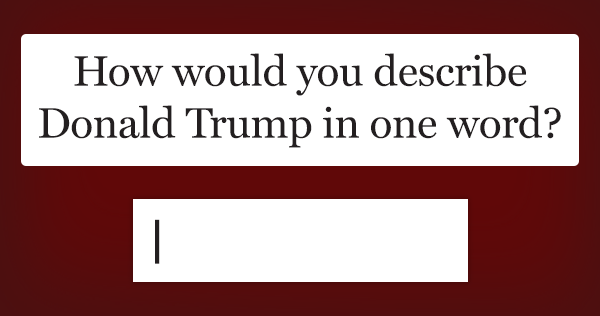 How would you describe Donald Trump in one word?